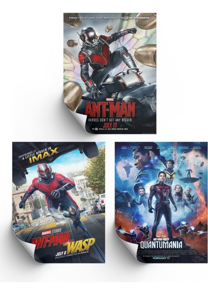 3lü Set Ant-man Posterleri & Setli Ant Man Afişleri Posterleri & Marvel Posterleri Mlknkm1