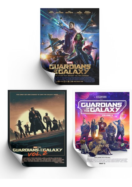 3lü Set Galaksinin Koruyucuları Posterleri & Guardians Of The Galaxy Posterleri Mlknkm1