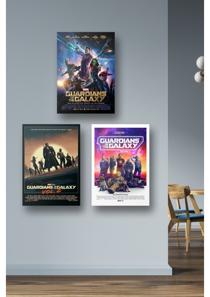 3lü Set Galaksinin Koruyucuları Posterleri & Guardians Of The Galaxy Posterleri Mlknkm1