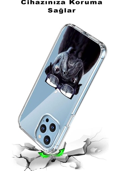 Huawei P30 Lite ile Uyumlu 1mm Slim Fit Köpek 1 050A Baskılı Şeffaf Silikon Kılıf modelleri