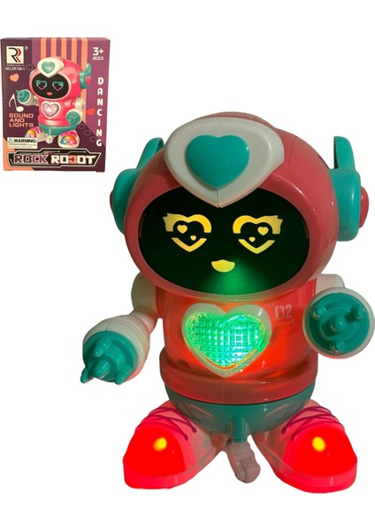 Trust Store Robot Çarp Dön Sesli Işıklı 5 Fonksiyonlu 15CM Pembe Renk Dancerobot