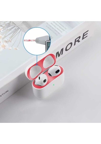 Air Pods 3. Nesil Kir Önleyici Sticker-Kırmızı