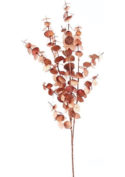 Yapay Çiçek Bakır Bronz Renk Okaliptus 3dallı Uzun Dal 76CM Eucalyptus