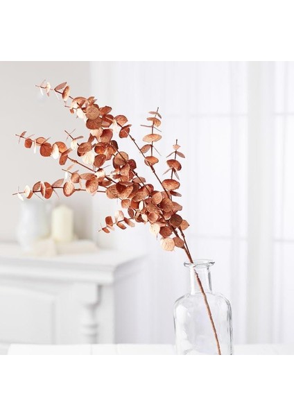 Yapay Çiçek Bakır Bronz Renk Okaliptus 3dallı Uzun Dal 76CM Eucalyptus