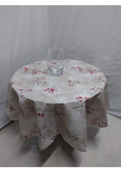 Pvc Silinebilir Muşamba Yuvarlak Masa Örtüsü Çap 140CM