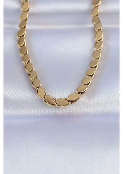 316L Çelik Gold Renk Arpa Model Kolye - EBJ240613W24946