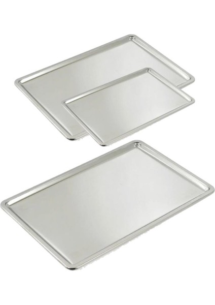 Paslanmaz Çelik Servis Sunum Tepsisi 30X20CM Pastane Tepsi Yaşam Boyu Garantili Ultra Lüks Rostfrei fiyatları