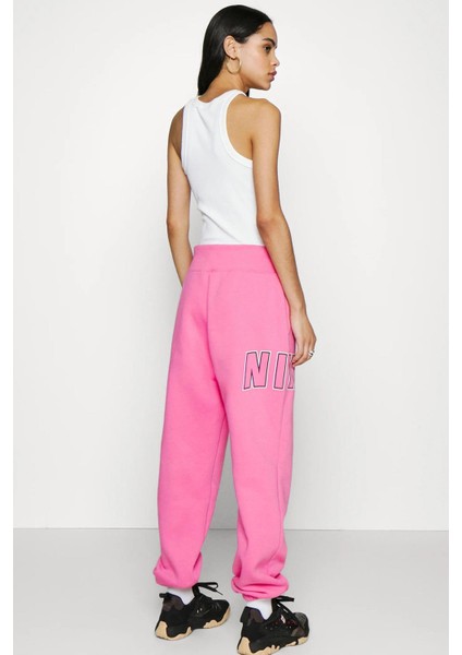 Sportswear Phoenix Fleece Yüksek Belli Oversize Kesim Pembe Kadın Eşofman Altı fiyatları