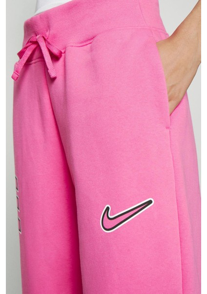 Sportswear Phoenix Fleece Yüksek Belli Oversize Kesim Pembe Kadın Eşofman Altı indirimleri