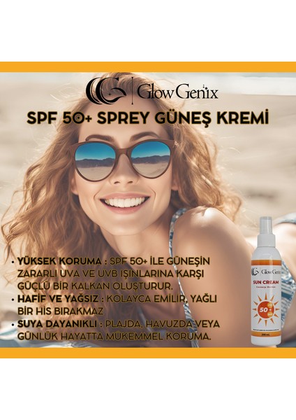 Tüm Cilt Tiplerine Uygun Yüksek Uv Korumalı Leke Önleyici Spf 50 Sprey Güneş Kremi | 200 ml