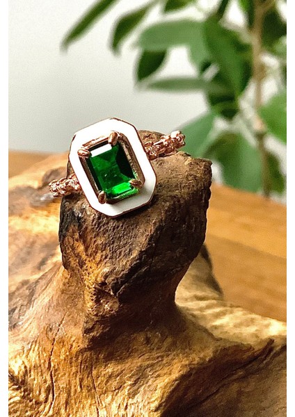 Tekno Trust Altın Kadın 925 Ayar Altın Kaplama Zümrüt Taşlı Mineli Gümüş Yüzük Mineli Zirkon Taş Zümrüt 925 Aya fiyatları