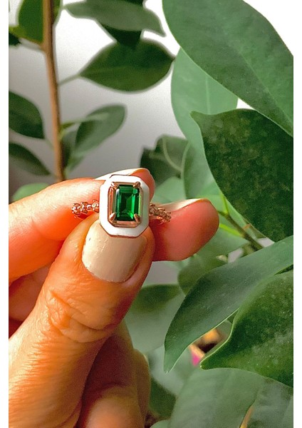 Tekno Trust Altın Kadın 925 Ayar Altın Kaplama Zümrüt Taşlı Mineli Gümüş Yüzük Mineli Zirkon Taş Zümrüt 925 Aya modelleri