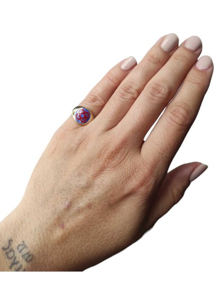 Tekno Trust 925 Ayar 925 Ayar Altın Kaplama Gümüş Serçe Parmak Motif Yüzük Altın Mineli