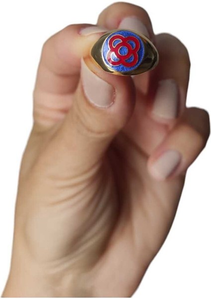 Tekno Trust 925 Ayar 925 Ayar Altın Kaplama Gümüş Serçe Parmak Motif Yüzük Altın Mineli fiyatları