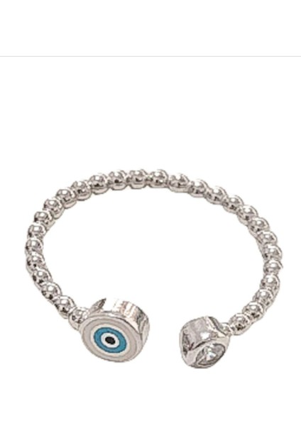 Tekno Trust Gri Kadın Tektaş Lazerminegöz Yüzük Mineli 925 Ayar Gümüş Zirkon Taş