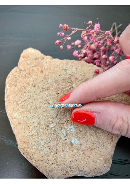 Tekno Trust Zirkon Taş Turkuaz Mineli Nazar Boncuklu Zirkon Taşlı Rose Gold Gümüş Yüzük Kırmızı 925 Ayar fiyatları