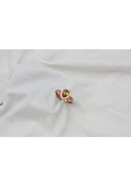 Tekno Trust Pembe Damla Zultanit Taşlı Beyaz Mineli Yüzük Damla 925 Ayar Mineli