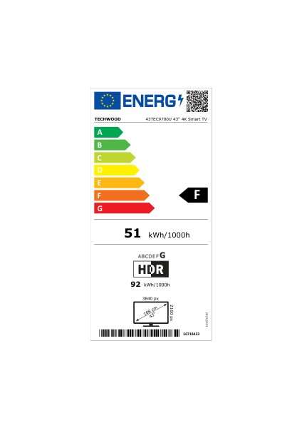 43TEC9700U 43'' 106 Ekran Uydu Alıcılı 4K Ultra HD DLED Tv