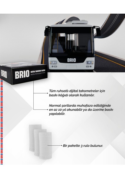 Takograf Kağıdı Dijital Rulo 3 Lü 10 Paket