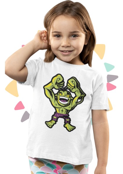 Baby Hulk Baskılı Çocuk Tişört, Unisex Marvel Baskılı Bebek T-Shirt