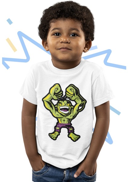Baby Hulk Baskılı Çocuk Tişört, Unisex Marvel Baskılı Bebek T-Shirt