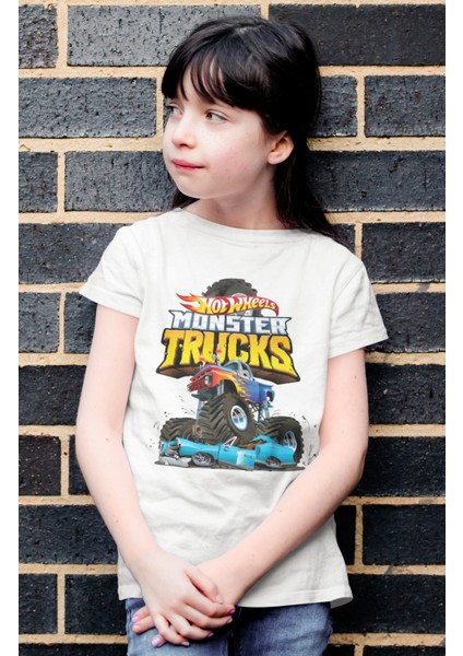 Hot Wheels Baskılı Çocuk Tişört, Unisex Çizgi Film Baskılı Bebek T-Shirt