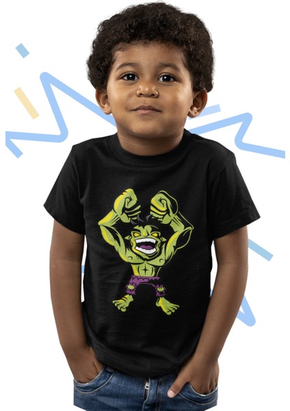 Baby Hulk Baskılı Çocuk Tişört, Unisex Marvel Baskılı Bebek T-Shirt