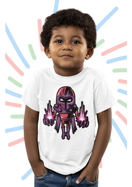X-Men Baby Magneto Baskılı Çocuk Tişört, Unisex Marvel Baskılı Bebek T-Shirt