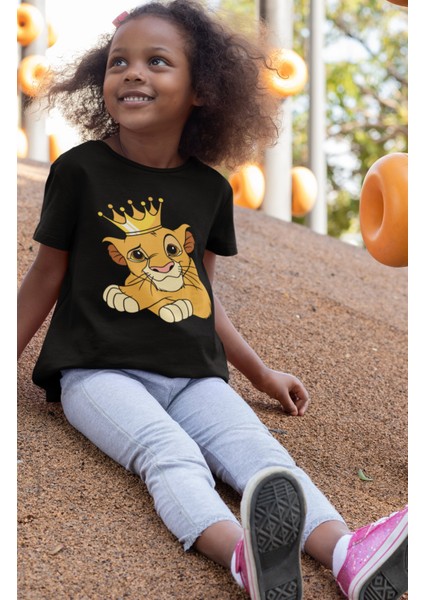 Aslan Kral Simba Baskılı Çocuk Tişört, Unisex Çizgi Film Baskılı Bebek T-Shirt fiyatları