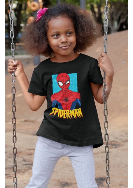 Spider-Man Yazılı Çocuk Tişört, Unisex Marvel Baskılı Bebek T-Shirt