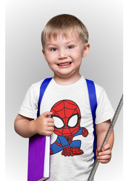 Baby Spiderman Baskılı Çocuk Tişört, Unisex Spider-Man Baskılı Bebek T-Shirt