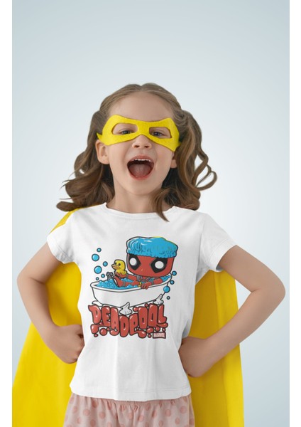 Komik Deadpool Baskılı Çocuk Tişört, Unisex Marvel Baskılı Bebek T-Shirt