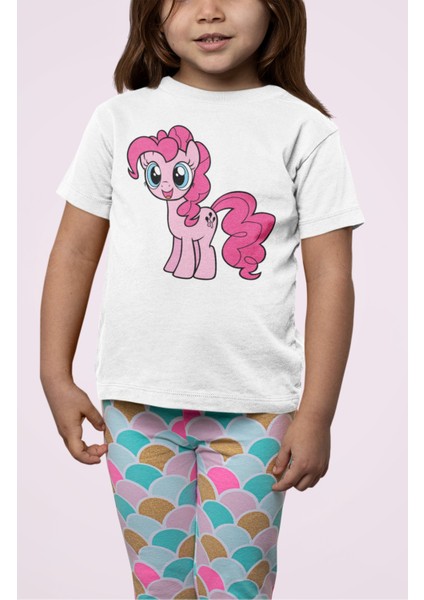 My Little Pony Pinkie Pie Baskılı Çocuk Tişört, Unisex Çizgi Film Baskılı Bebek T-Shirt