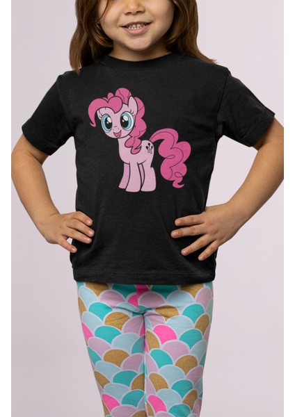 My Little Pony Pinkie Pie Baskılı Çocuk Tişört, Unisex Çizgi Film Baskılı Bebek T-Shirt