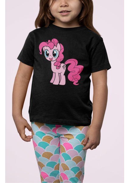 My Little Pony Pinkie Pie Baskılı Çocuk Tişört, Unisex Çizgi Film Baskılı Bebek T-Shirt