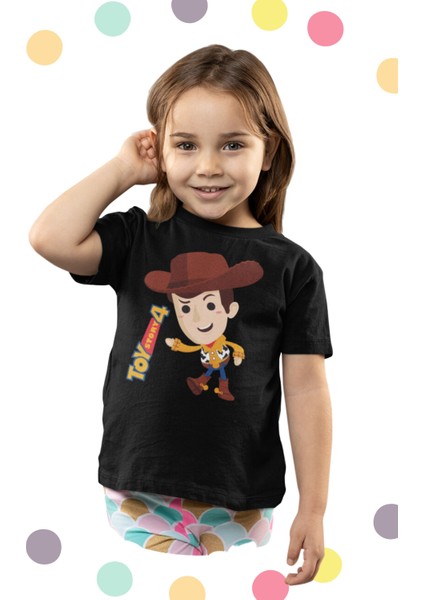Toy Story 4 Baskılı Çocuk Tişört, Unisex Oyuncak Hikayesi Baskılı Bebek T-Shirt