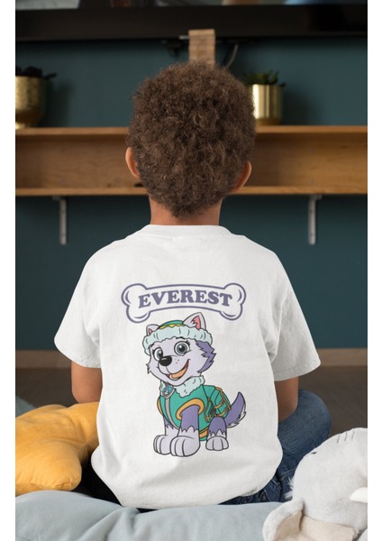 Everest Paw Patrol Sırt Baskılı Unisex Çocuk Tişört, Paw Patrol Baskılı Bebek T-Shirt modelleri