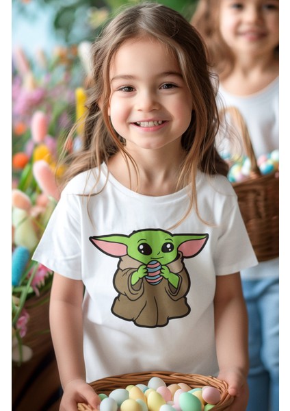Baby Yoda Baskılı Çocuk Tişört, Unisex Star Wars Baskılı Bebek T-Shirt fiyatları