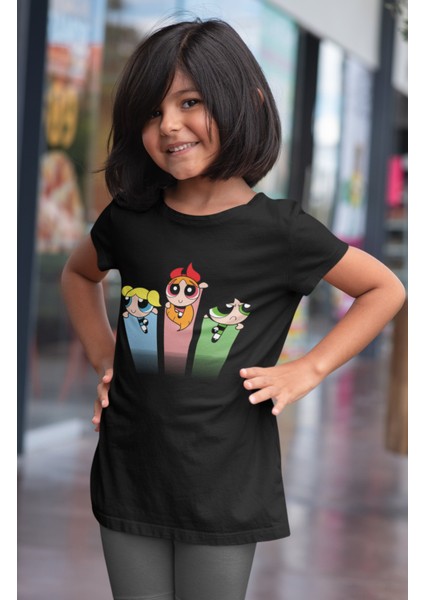 Powerpuff Girls Baskılı Kız Çocuk Tişört, Buttercup Blossom Bubbles Baskılı Kız Bebek T-Shirt fiyatları