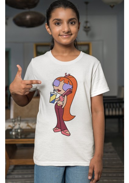 Powerpuff Girls Blossom Baskılı Kız Çocuk Tişört, Çizgi Film Baskılı Kız Bebek T-Shirt