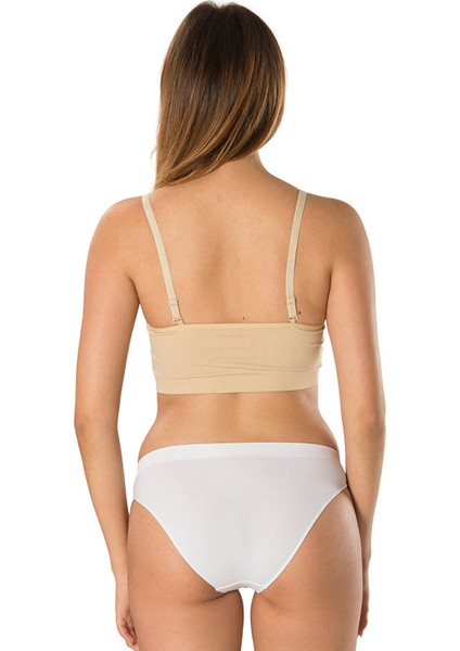 Ayar Askılı Ince Askılı Crop Top Toparlayıcı Pedli Büstiyer Ten modelleri