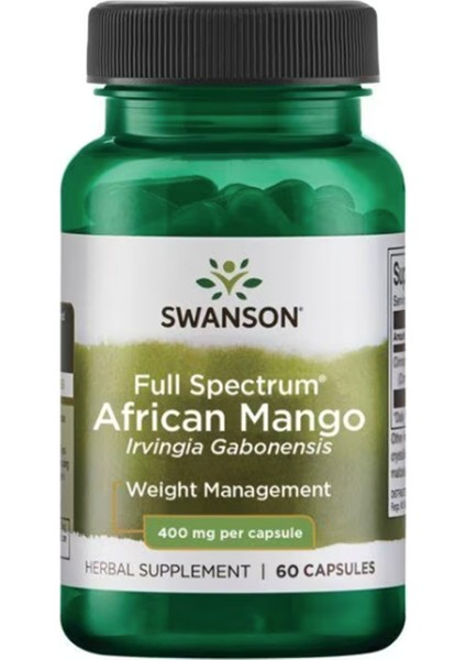 Full Spectrum African Mango Irvingia Gabonensis 400MG 60 Capsul usa Menşei