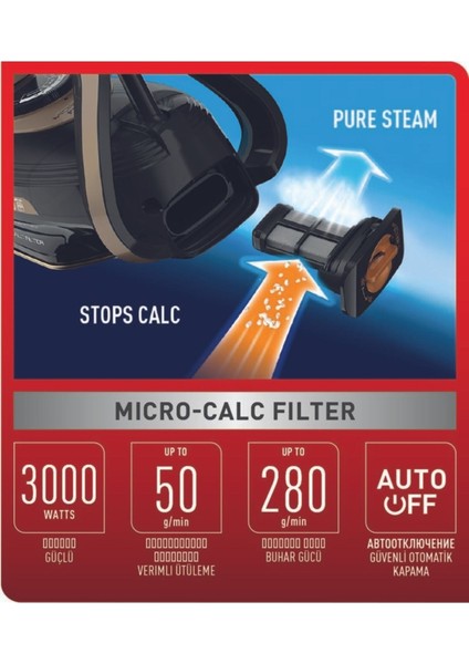 Durilium Airglide 3000 Watt Buharlı Ütü Gold