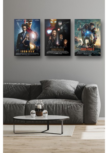 3lü Set Demir Adam Posterleri & Set iron Man Posterleri & Marvel Posterleri Mlknkm1