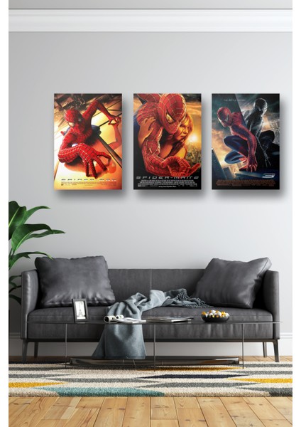 3lü Set Örümcek Adam Posterleri & Setli Spider Man Posterleri & Marvel Posterleri Mlknkm1