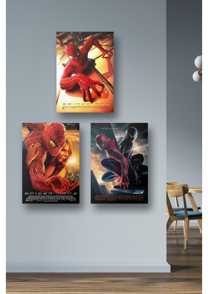 3lü Set Örümcek Adam Posterleri & Setli Spider Man Posterleri & Marvel Posterleri Mlknkm1