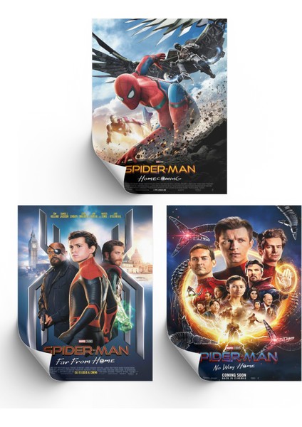 3lü Set Örümcek Adam Posterleri & Setli Spiderman Posterleri & Marvel Posterleri Mlknkm1