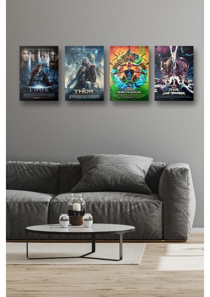 4lü Set Thor Posterleri & Setli Thor Afişleri Posterleri & Marvel Posterleri Mlknkm1