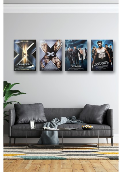 4lü Set X-men Posterleri & Setli X Men Afişleri Posterleri & Marvel Posterleri Mlknkm1