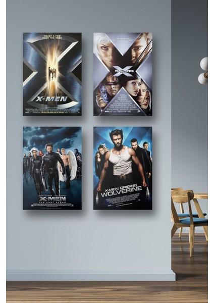 4lü Set X-men Posterleri & Setli X Men Afişleri Posterleri & Marvel Posterleri Mlknkm1